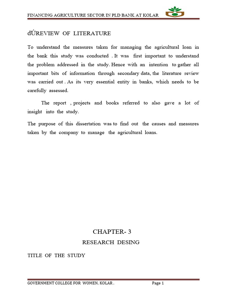 PLD Bank's Agricultural Financing in Kolar | PDF | Banks | Cooperative