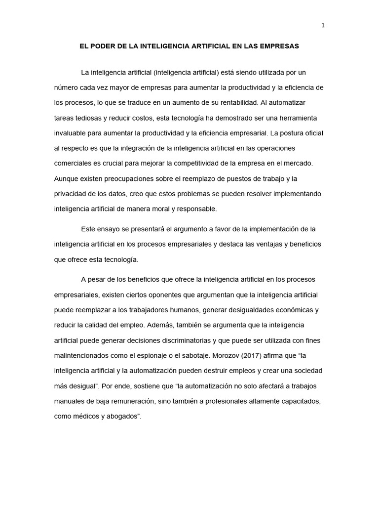 El Poder de La Ia en Las Empresas | PDF | Inteligencia artificial ...