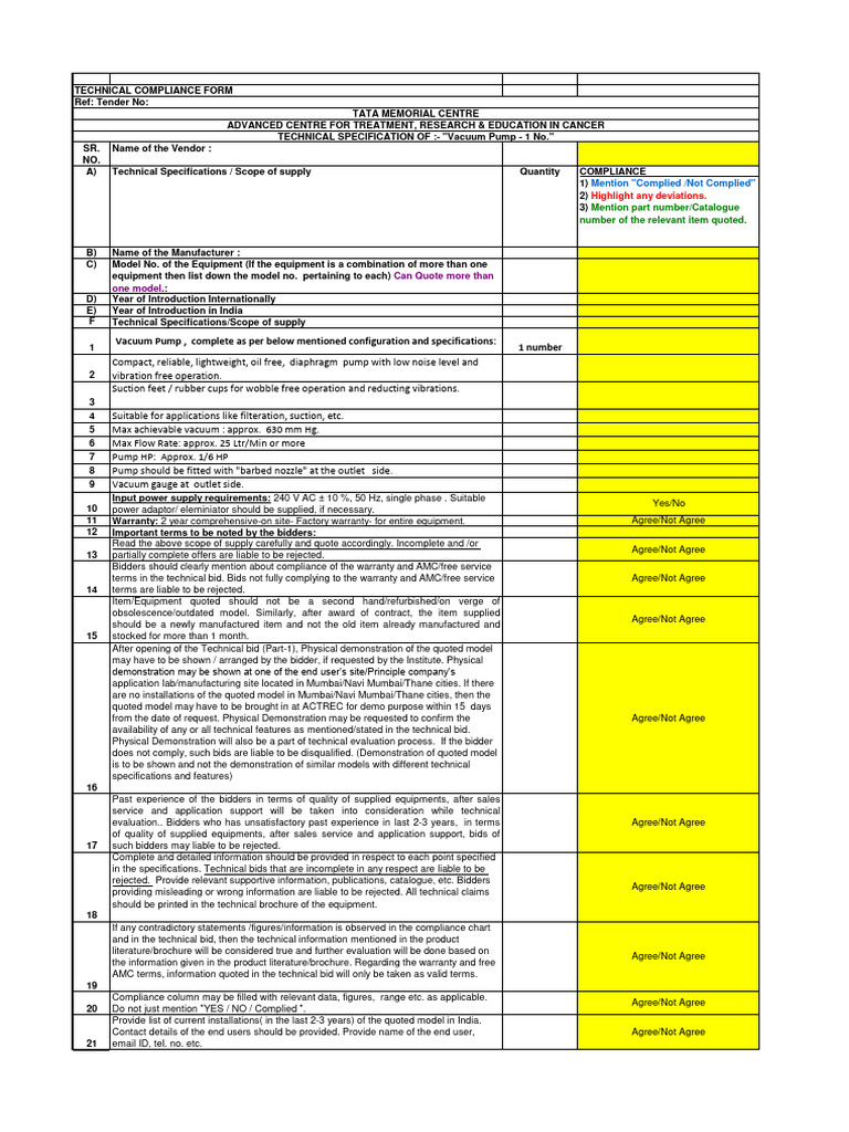 Specs For Vacuum Pump Pdf Pump Vacuum