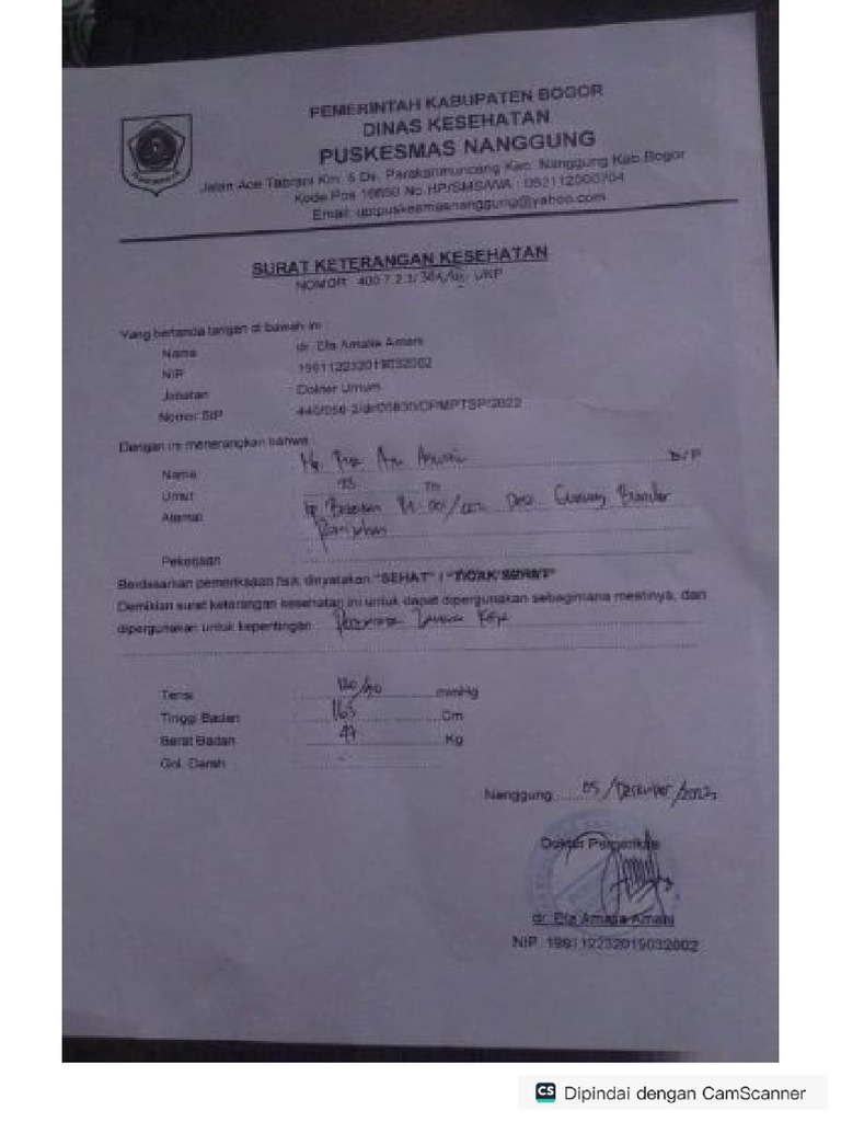 Surat Sehat | PDF