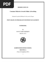 Online consumer behaviour dissertation