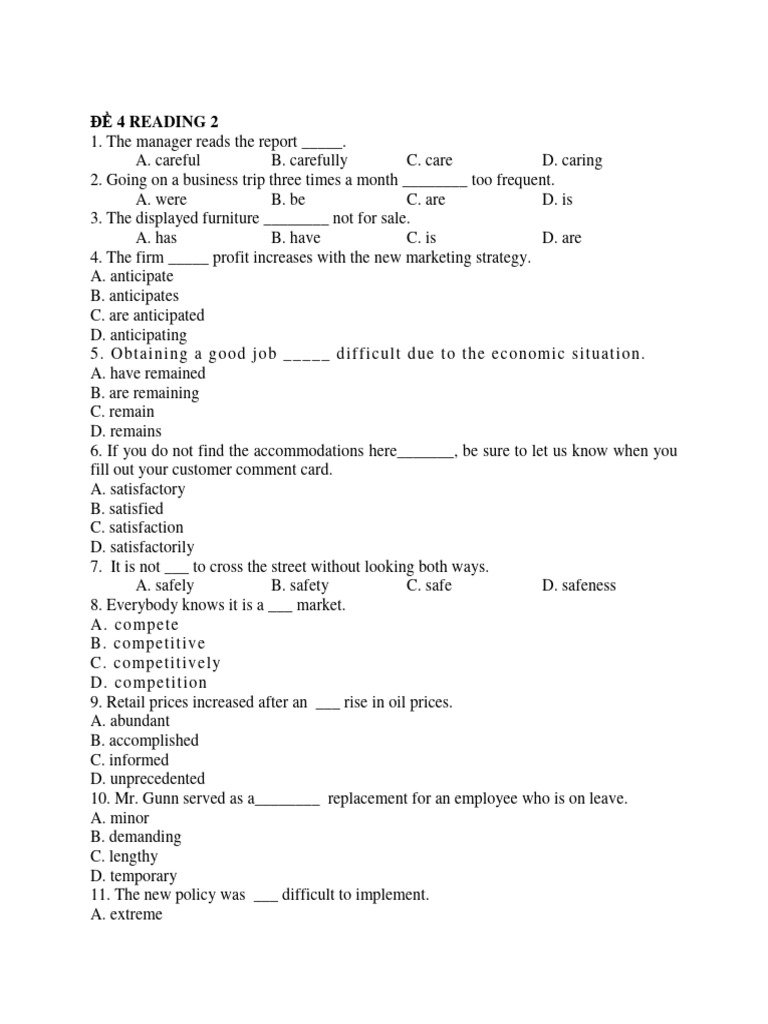 ĐỀ 4 READING 2 | PDF | Career & Growth | Business