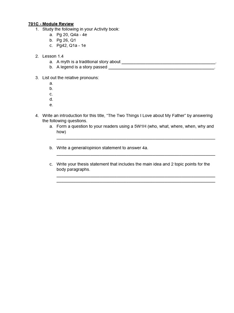 Eng G7C Review | PDF | English Language | Verb