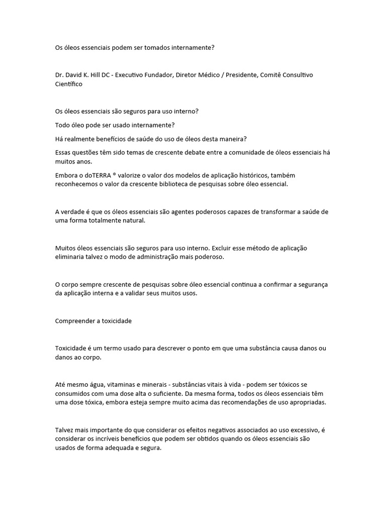 doTERRA Usos e Dicas | PDF | Vertigem | Sistema vestibular