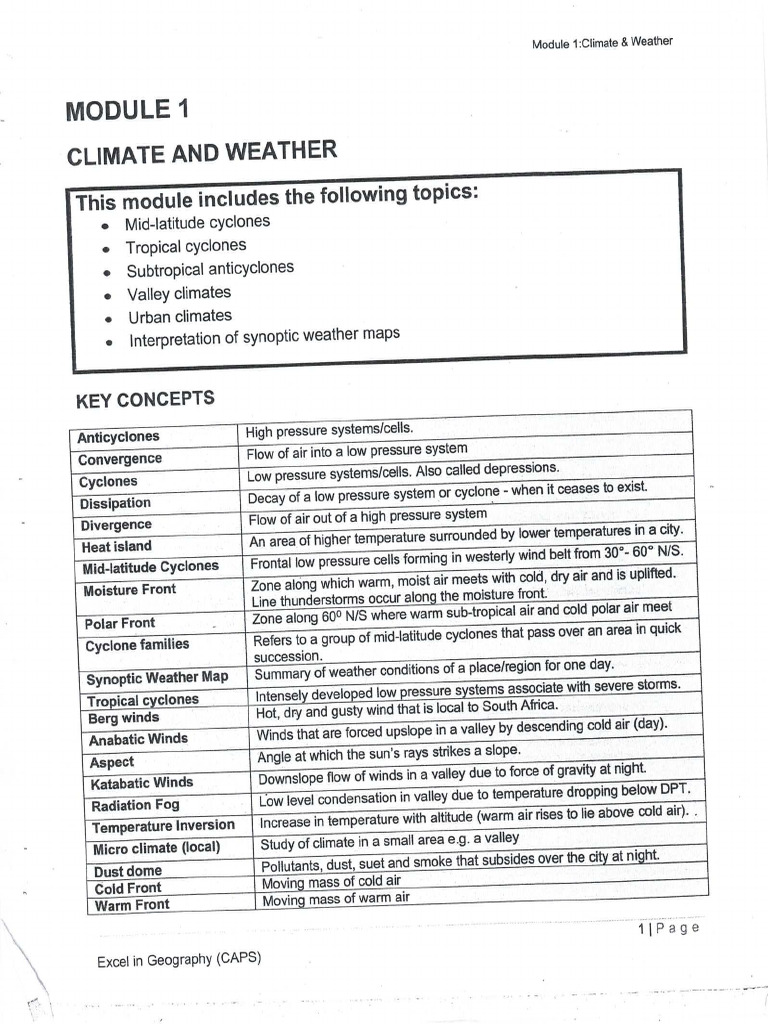 climate and weather grade 12 PDF