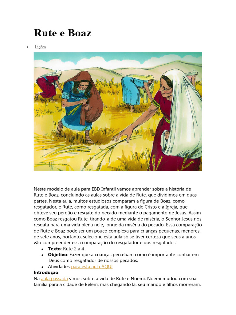 Rute e Boaz | PDF | Livro de Ruth