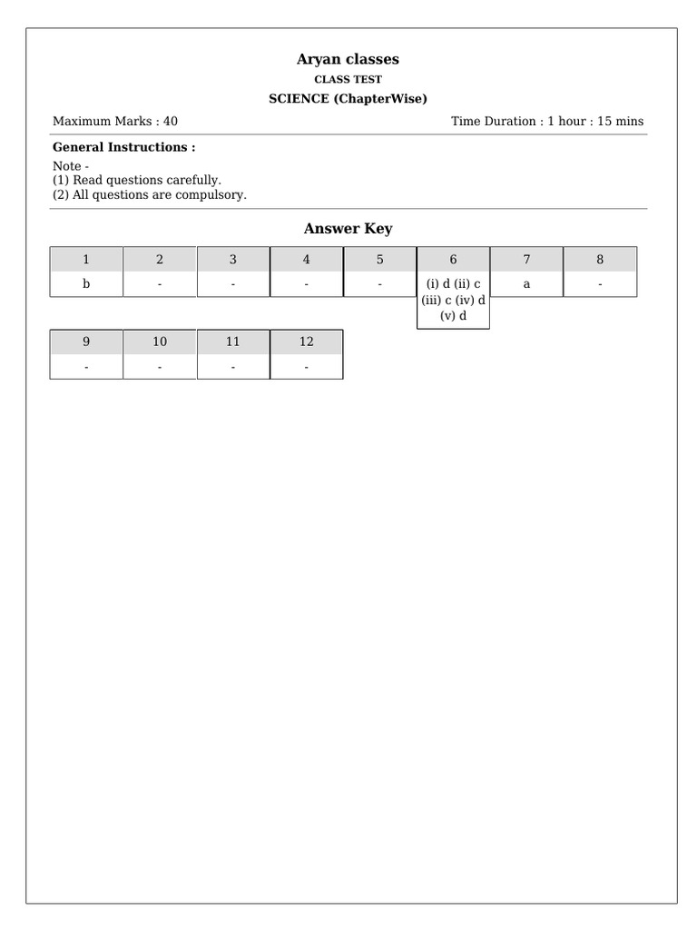 Aryan classes maximum marks 40 time duration 1 hour 15 mins pdf