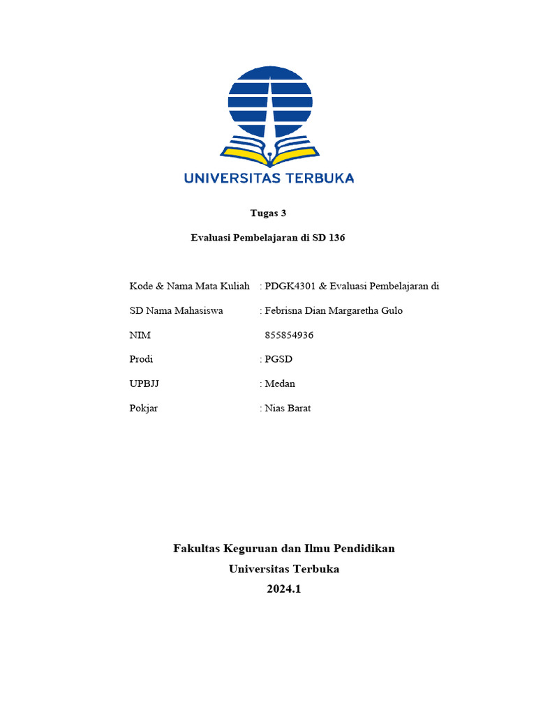 Tugas Evaluasi Pembelajaran di SD | PDF | Karier & Perkembangan