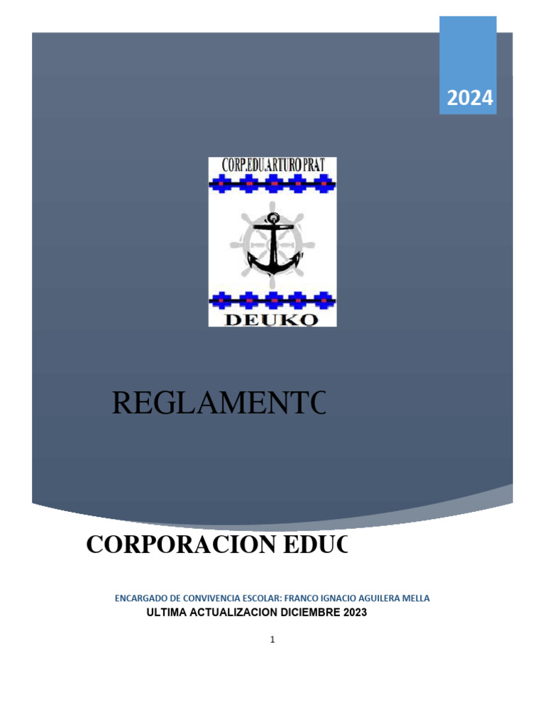 Reglamento Interno 2024 de Convivencia Escolar | PDF | Maestros | Escuelas