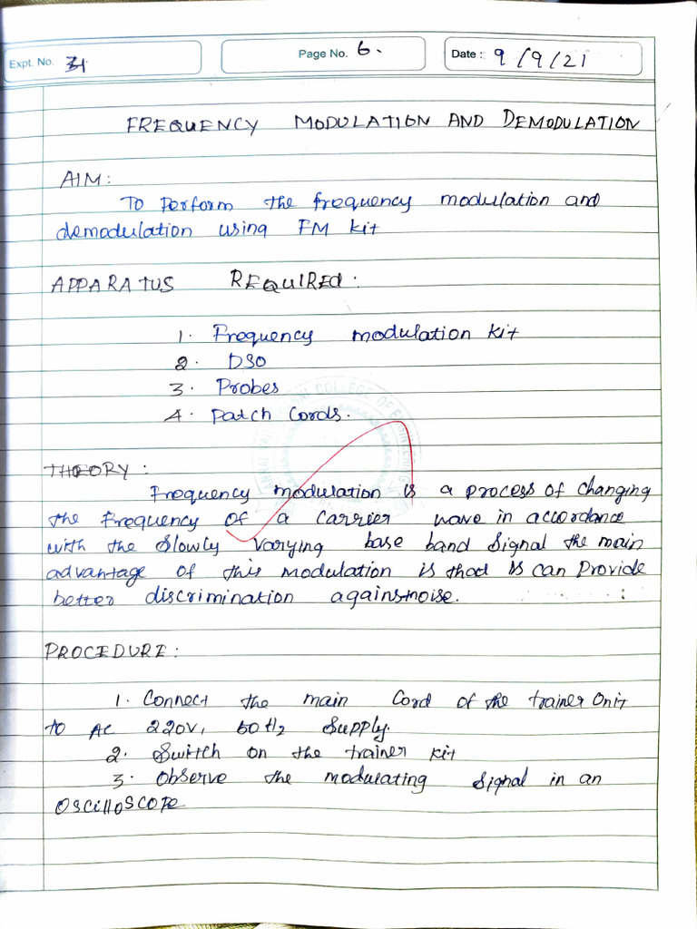 Frequency Modulation and Demodulation 1 | PDF | Modulation | Frequency ...