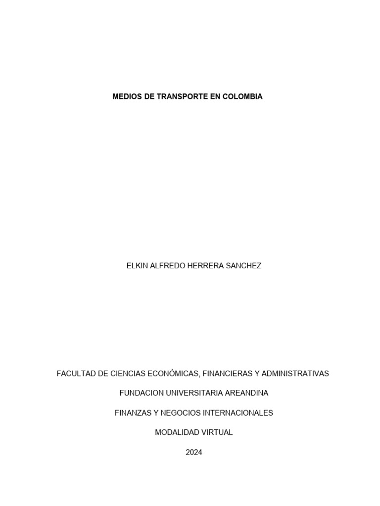 Medios de Transporte en Colombia 2024 | PDF | Transporte | Logística
