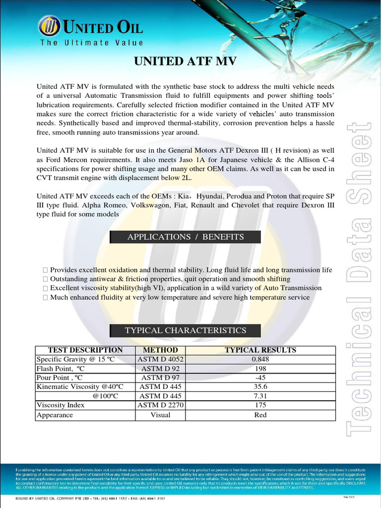 United Atf MV | PDF | Automotive Industry | Motor Vehicle