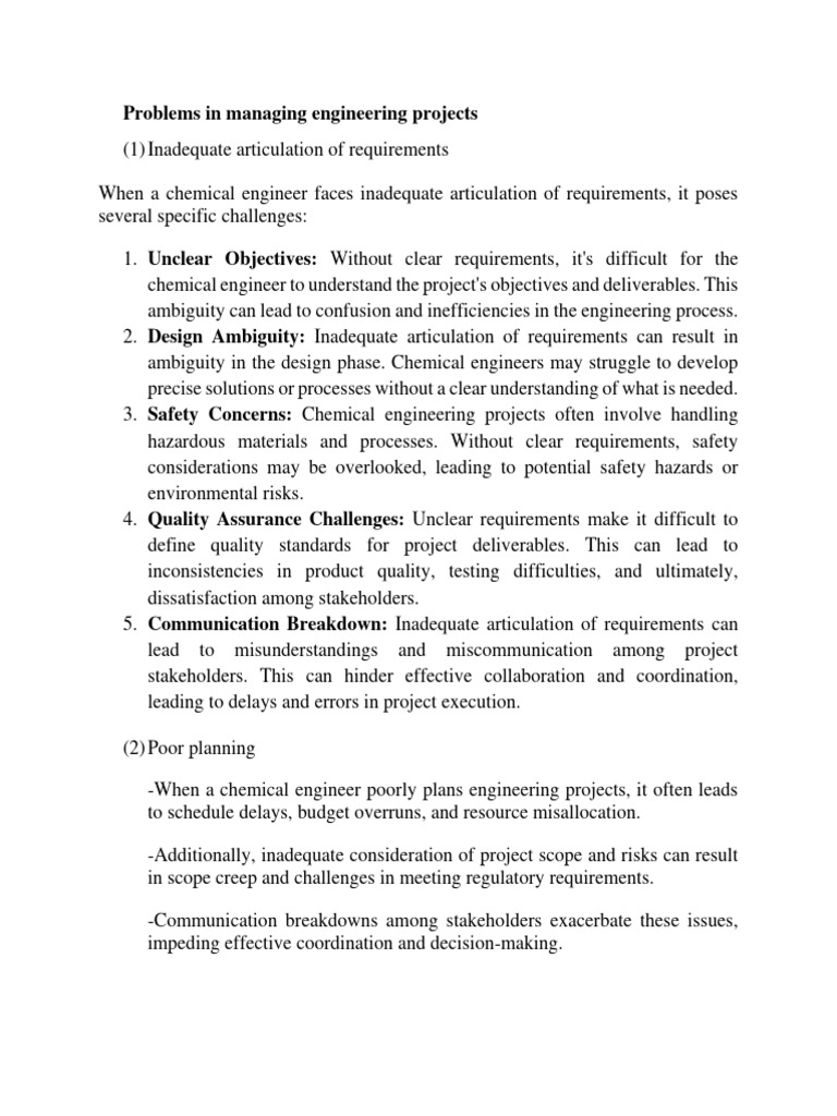 Problems in managing engineering projects download free pdf project