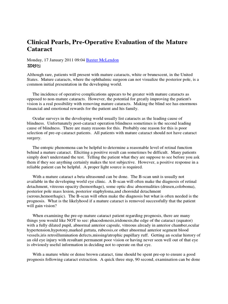 Mature Cataract Evaluation 2500 2500 | PDF | Cataract | Human Eye