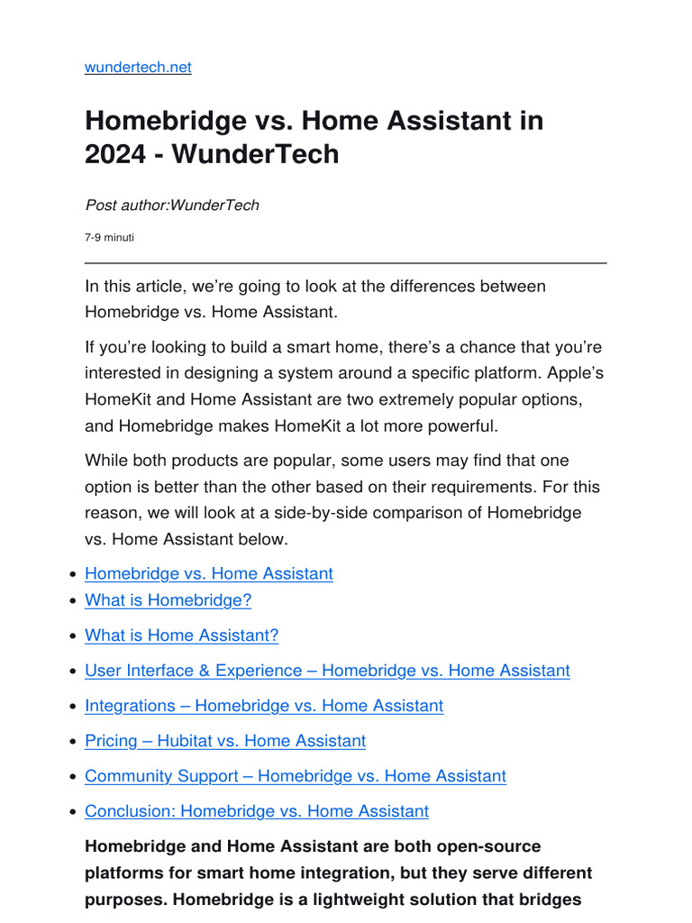 Homebridge vs. Home Assistant in 2024 WunderTech Download Free PDF Home Automation