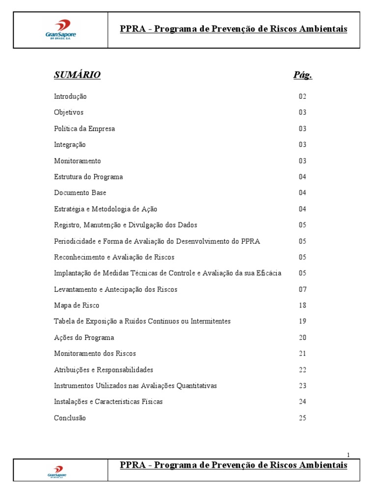 PPRA: Prevenção de Riscos Ambientais | PDF | Calor | Ambiente natural