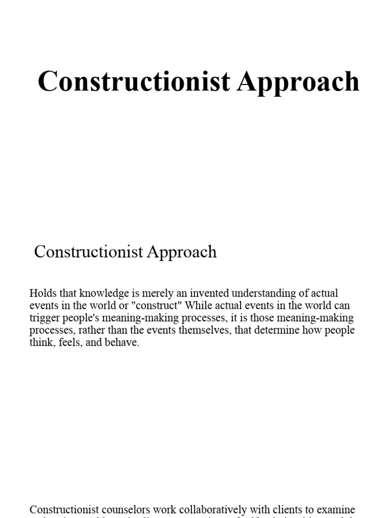 Understanding the Constructionist Approach | PDF