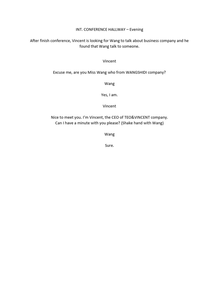 Role play script 1 | PDF