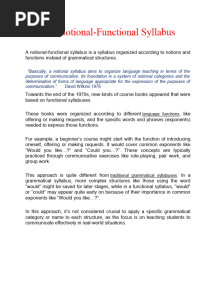 The Notional-Functional Syllabus