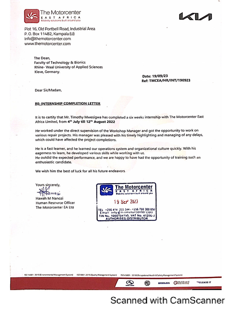 Kia Certificate | PDF