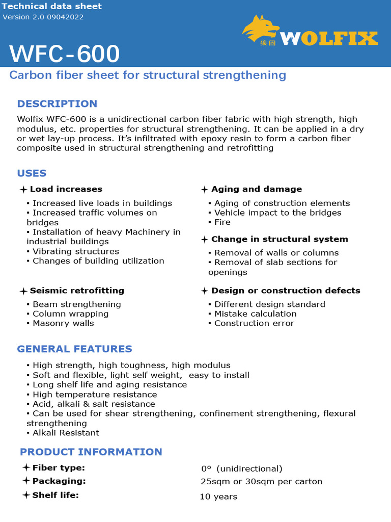 WFC 600 | PDF | Composite Material | Strength Of Materials