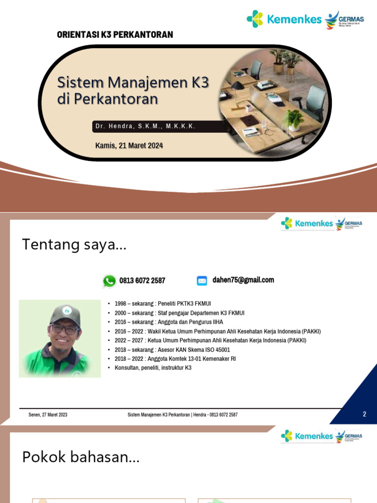 1.3 Sistem Manajemen K3 Di Perkantoran | PDF