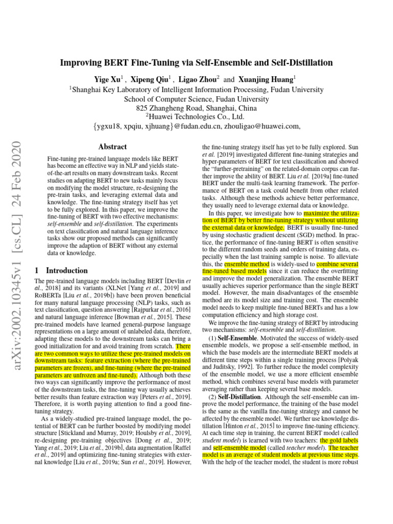 Enhance BERT Fine-Tuning Techniques | PDF | Artificial Intelligence ...
