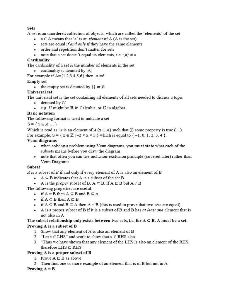 Power Sets in Discrete Mathematics | PDF | Set (Mathematics ...