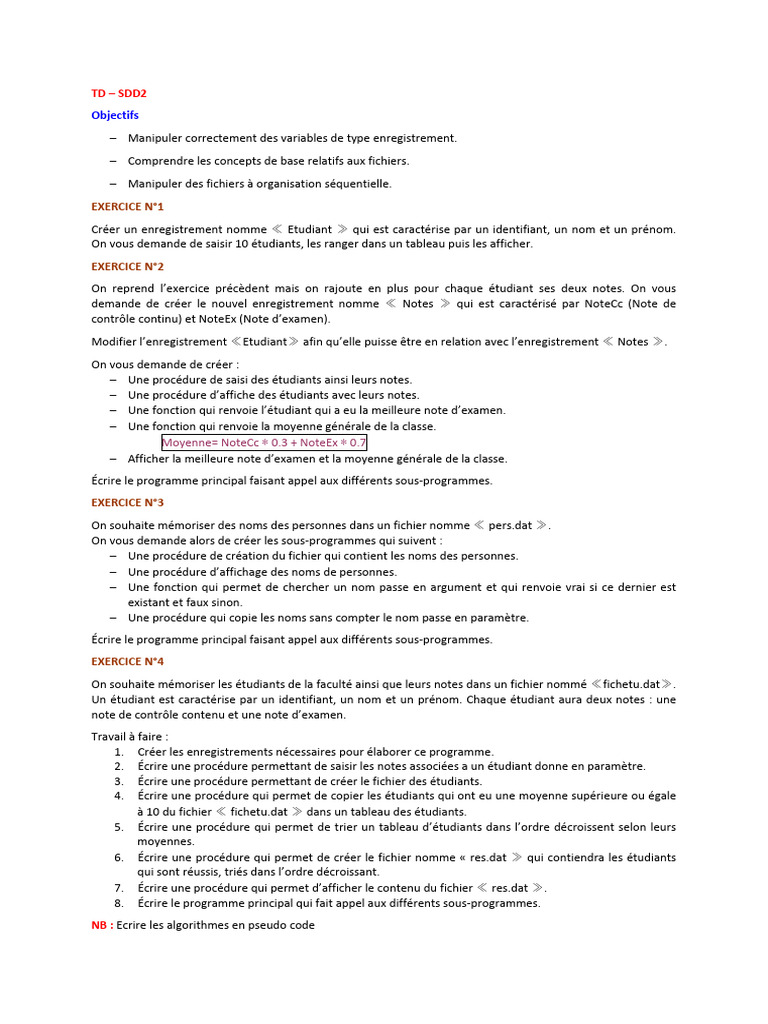 Gestion des Étudiants et Notes SDD2 | PDF | Informatique ...
