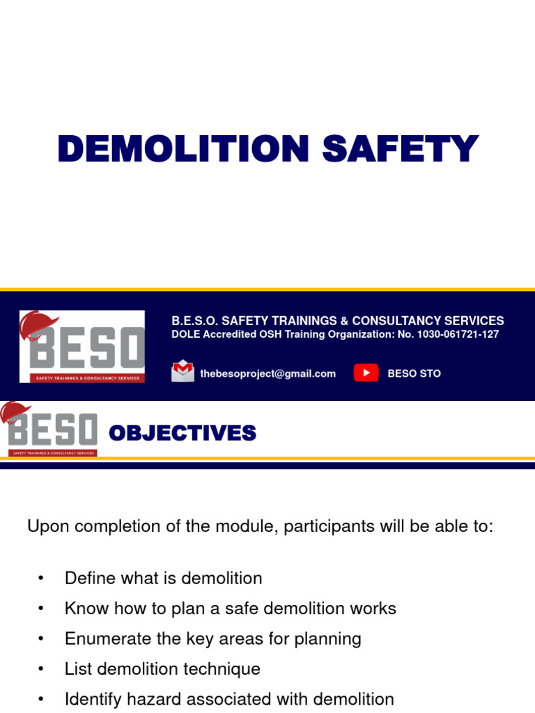 Demolition Safety Procedures Overview | PDF | Demolition
