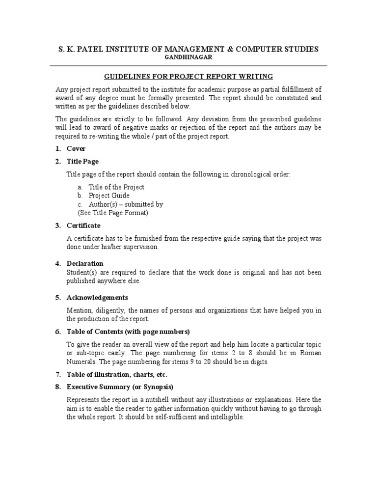 S. K. Patel Institute of Management & Computer Studies: Guidelines For ...