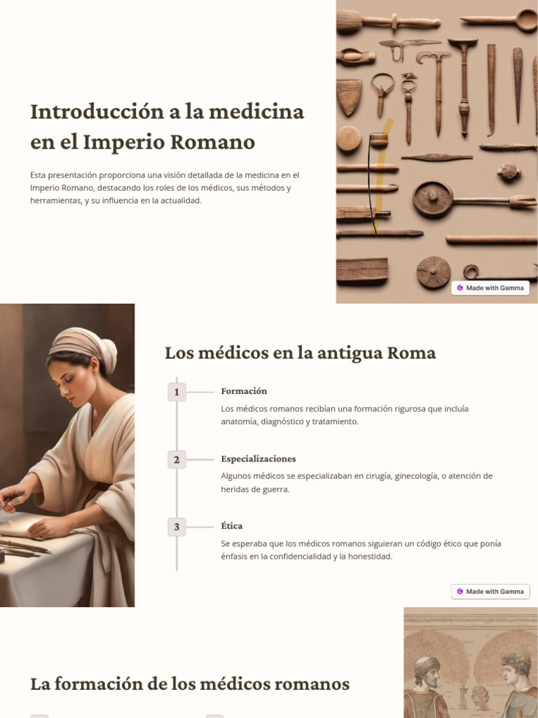 Introduccion A La Medicina en El Imperio Romano | PDF | Cirugía | Medicina