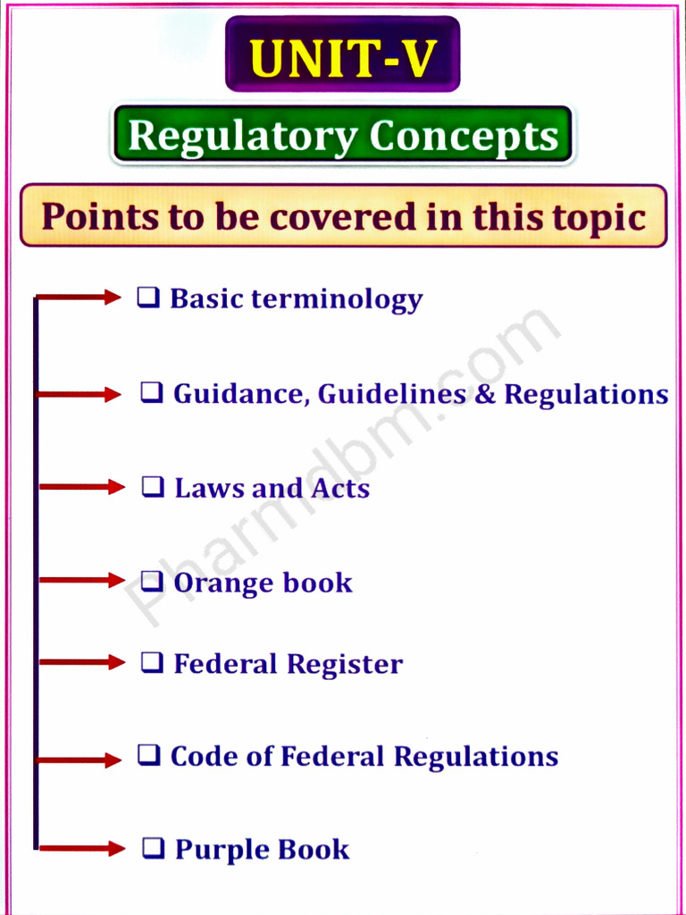 Pharmaceutical Regulatory Science Unit 5 | PDF