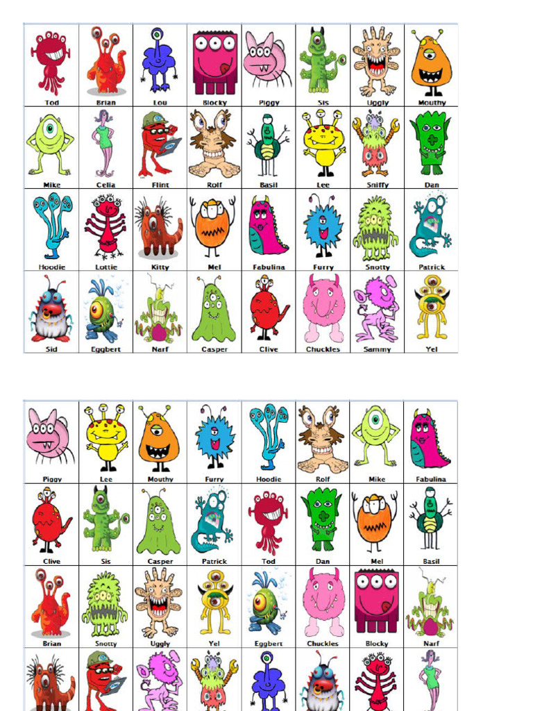 Guess Who Monsters Games 106616 | PDF