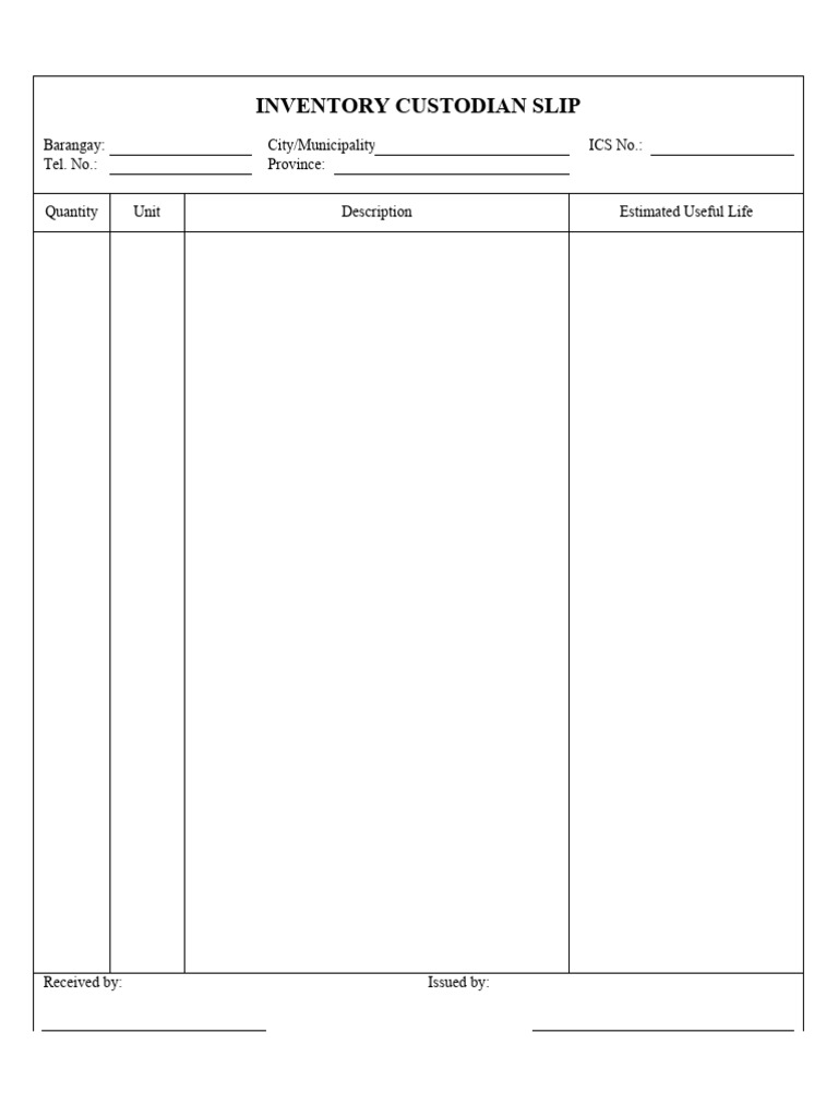 A21 Inventory Custodian Slip PDF