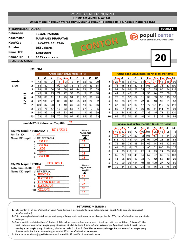 Kish Grid untuk Survei Keluarga | PDF