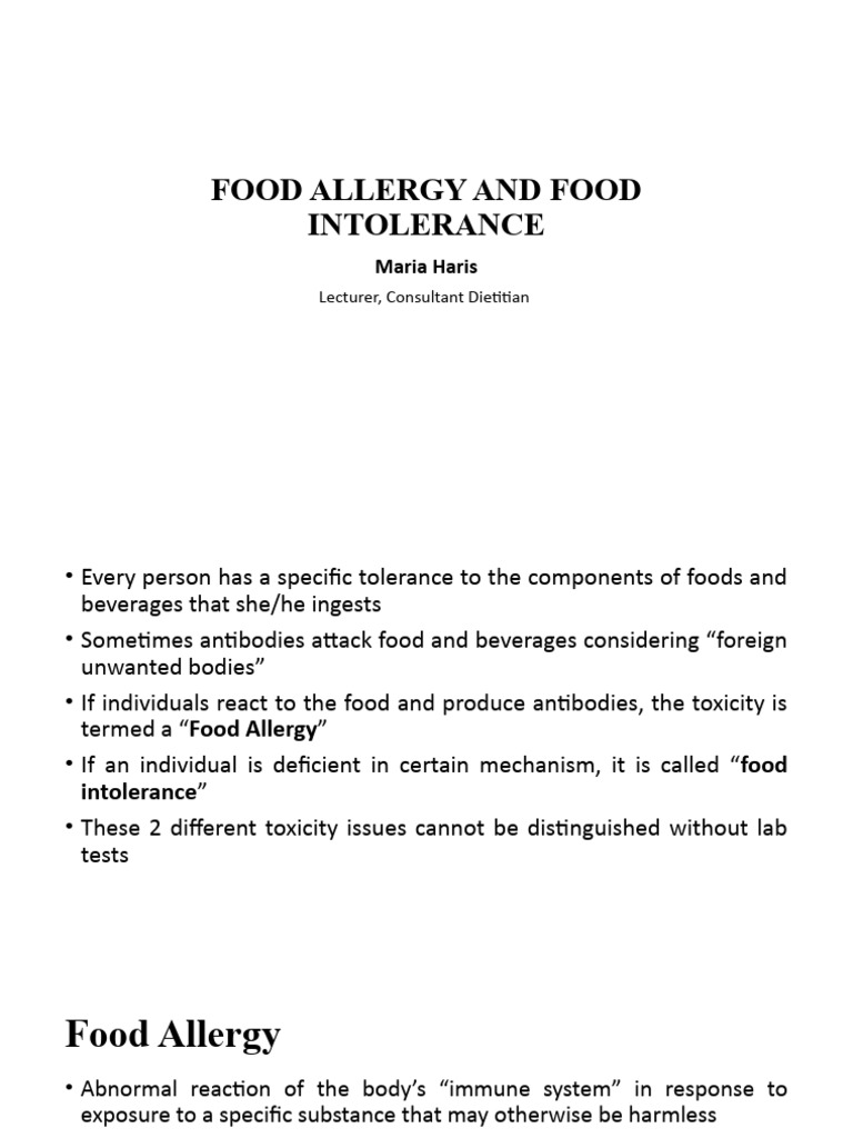Understanding Food Allergies and Intolerances | PDF | Allergy | Food ...