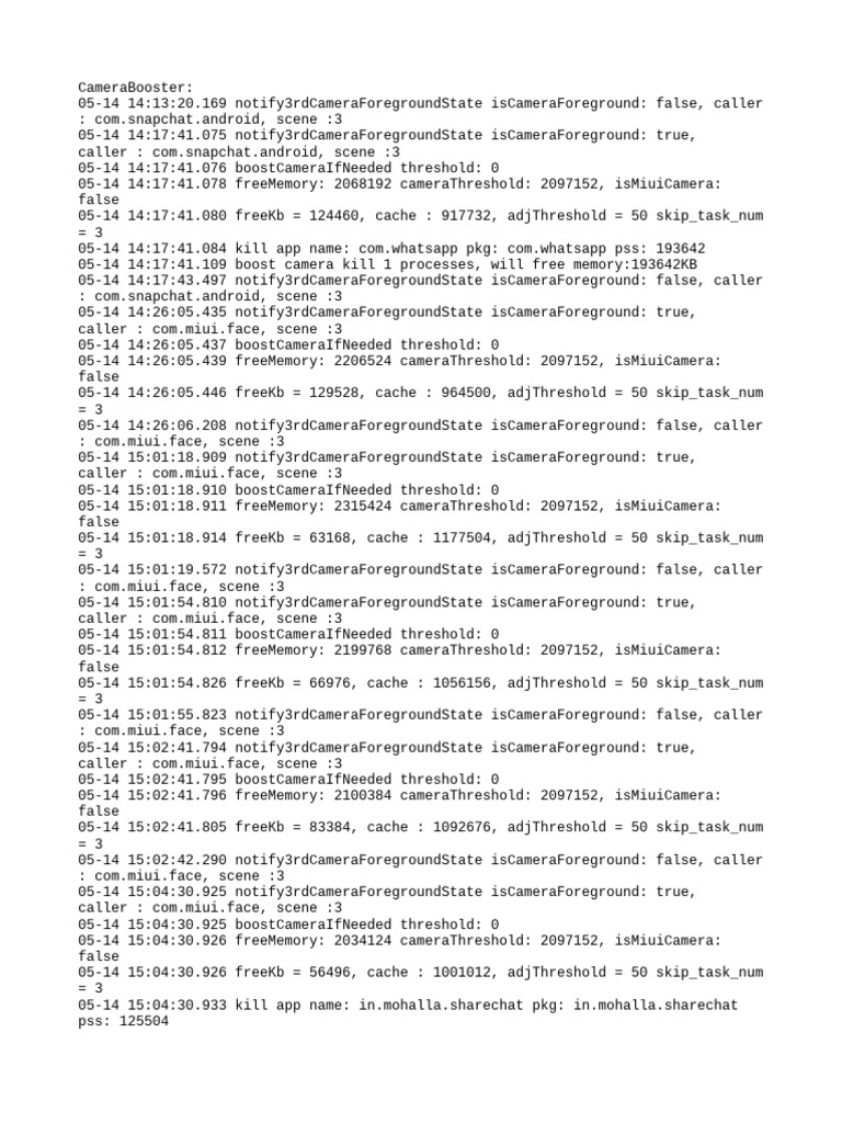 Camera Boosting Process Log | PDF | Android (Operating System) | Mobile ...