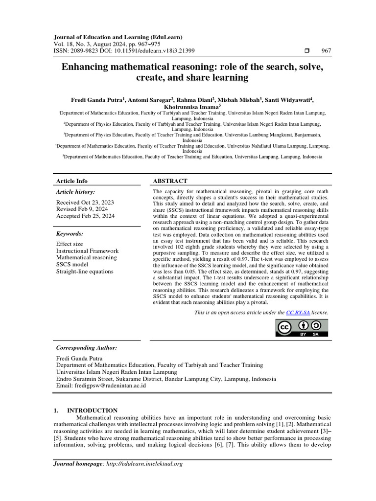 Enhancing Math Reasoning with SSCS Model | PDF | Reason | Educational ...