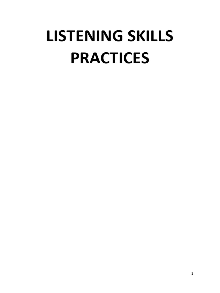 Listening Skills | PDF