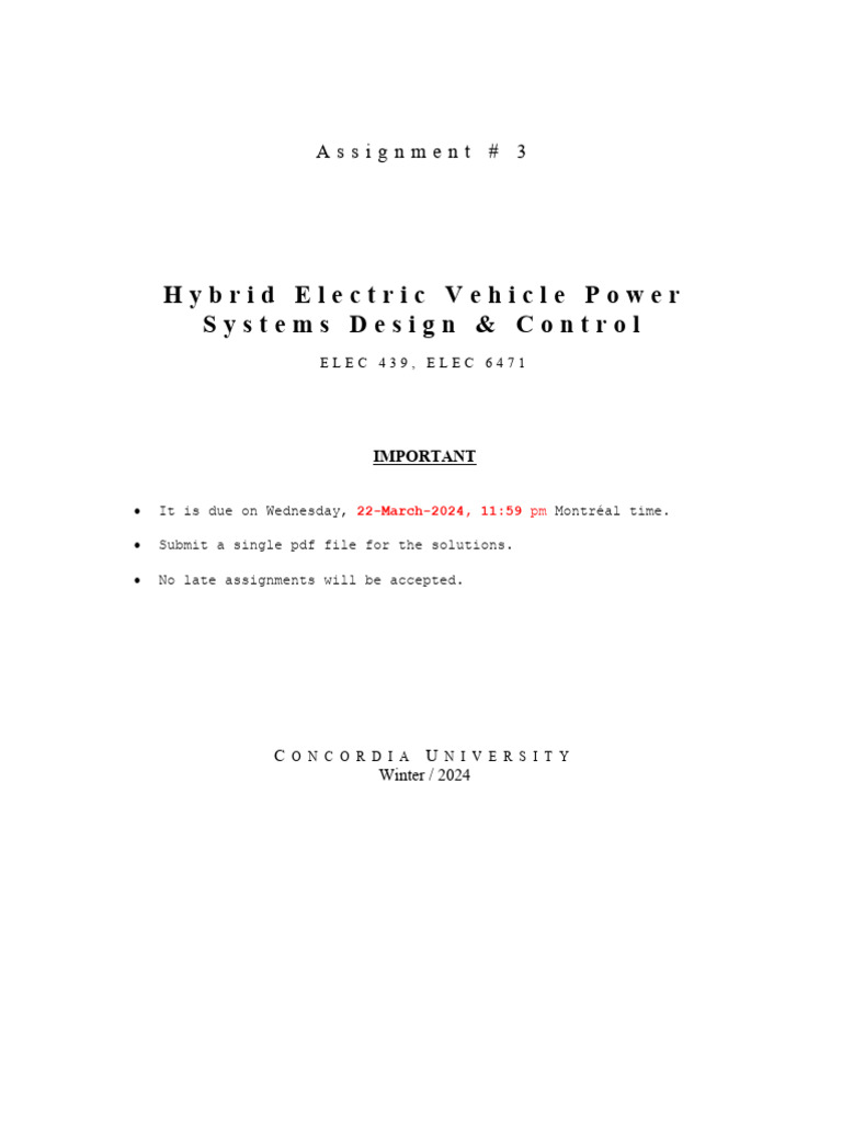 Assignment 3 | PDF | Power Inverter | Electric Motor