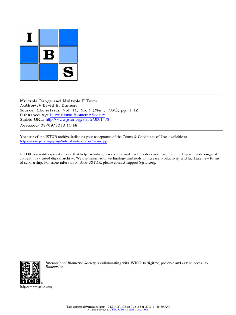 Multiple Range and F Tests Explained | PDF | Analysis Of Variance ...