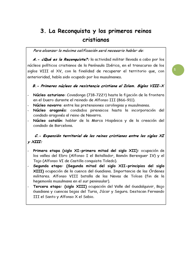Reconquista: Primeros Reinos Cristianos | PDF | España | Al Andalus