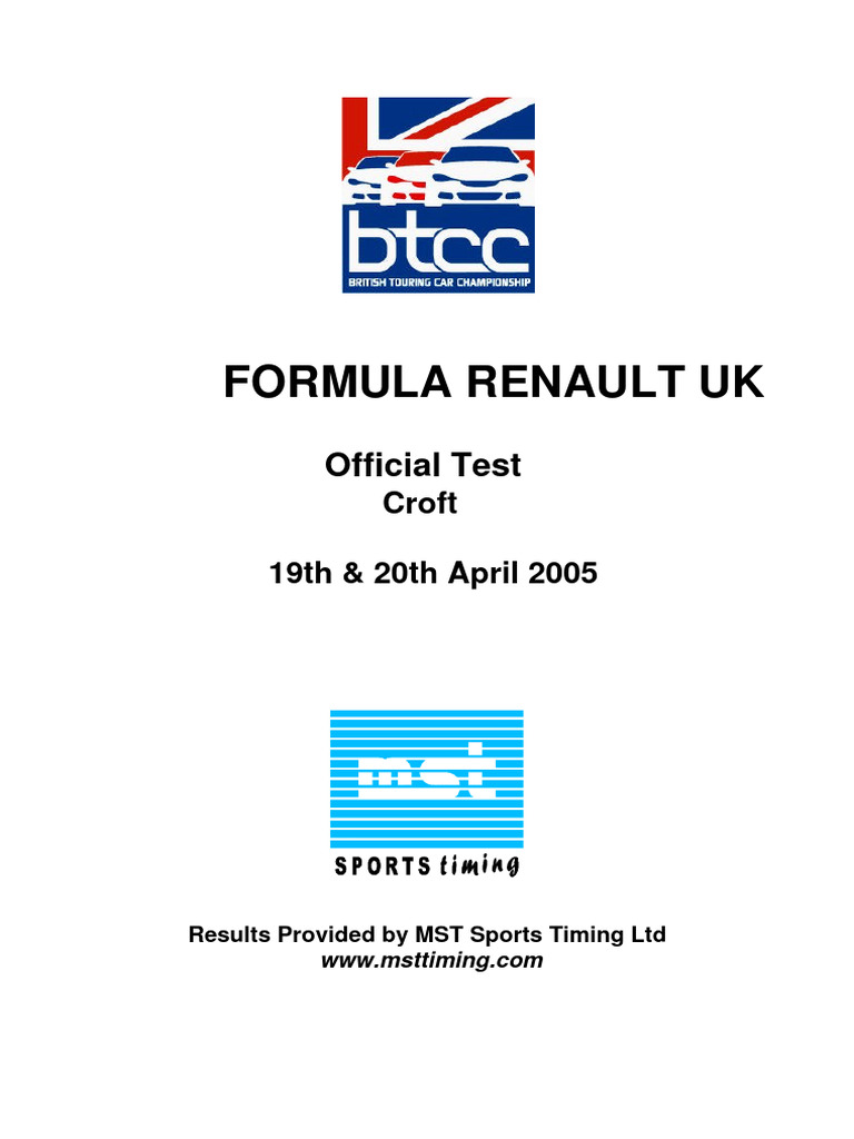 51643frn Croft Test | PDF | World Auto Racing Series | Motorsport