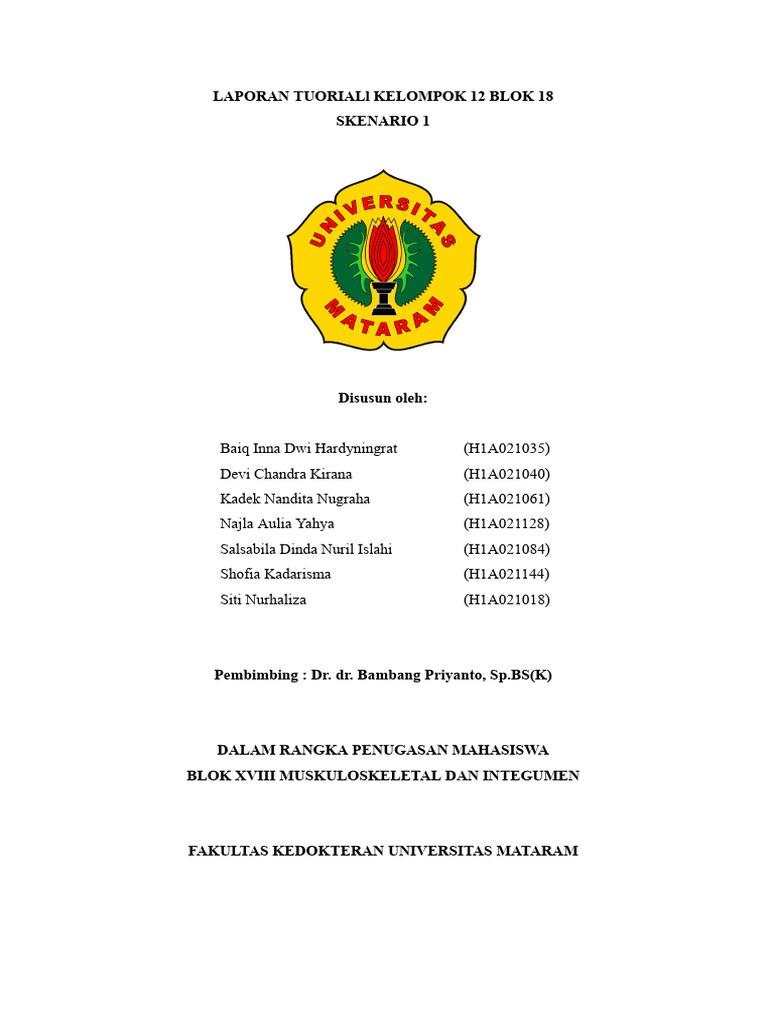 Laporan Tutorial Skenario 1 Blok 18 Kelompok 12 | PDF