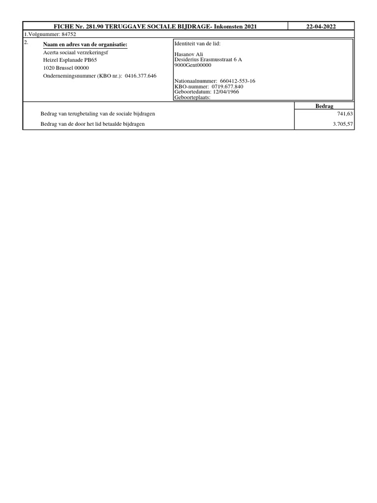 Fiche 281 90 teruggave sociale bijdrage pdf