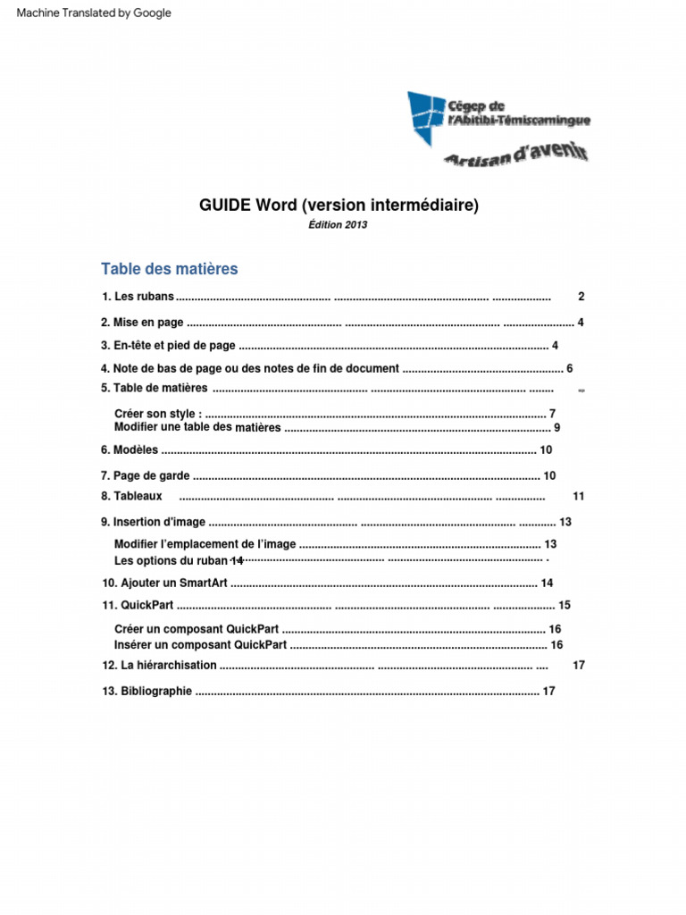 Guide Word 2013 : Niveau intermédiaire | PDF | Microsoft Word | Logiciel