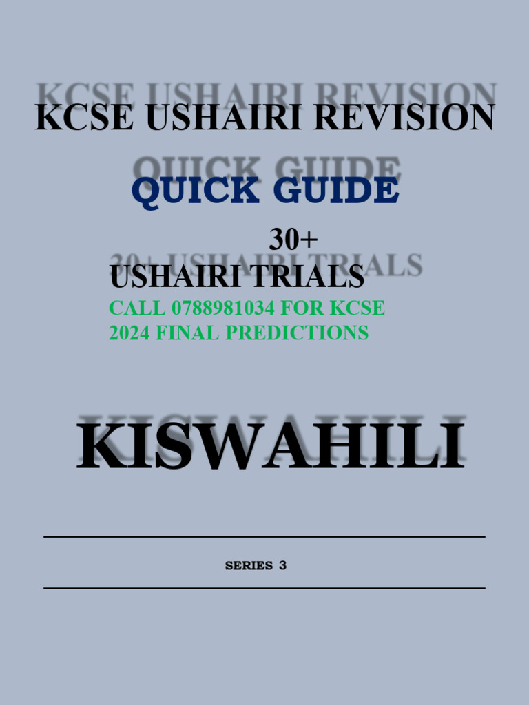 Kcse 2024 Ushairi Revision s3 | PDF