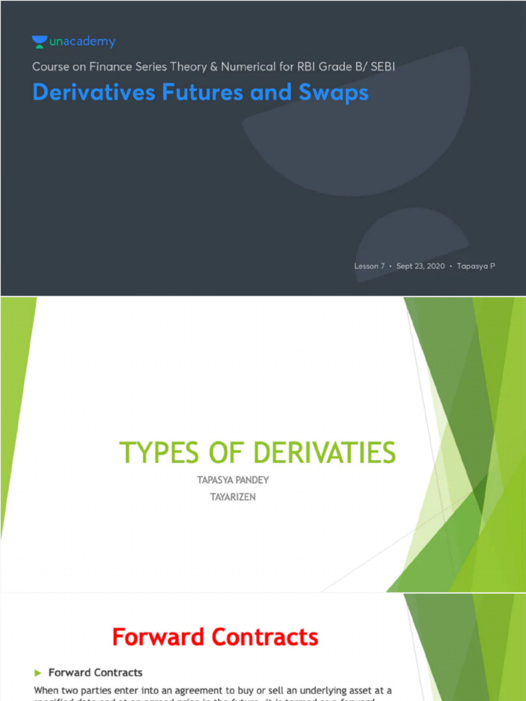 Derivatives Futures and Swaps | PDF