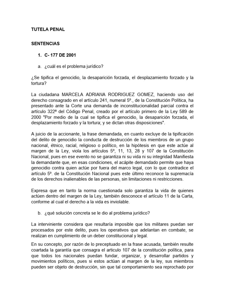 SENTENCIAS | PDF | Genocidios | Tortura